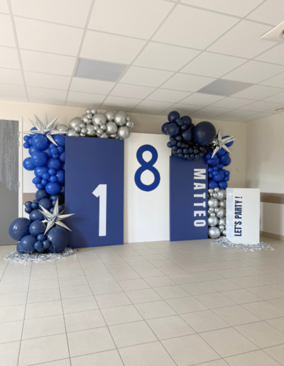 Photocall bleu et argent